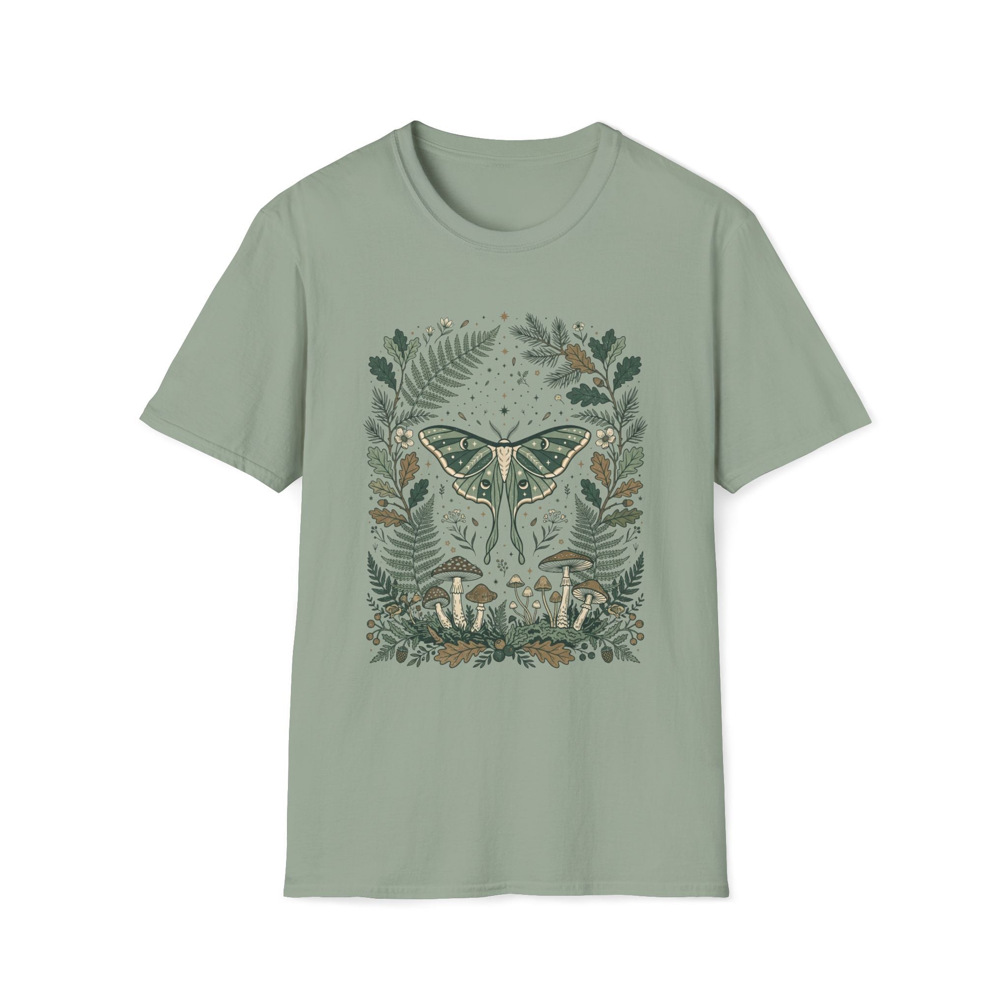 Boho Moth and Mushrooms T-Shirt
