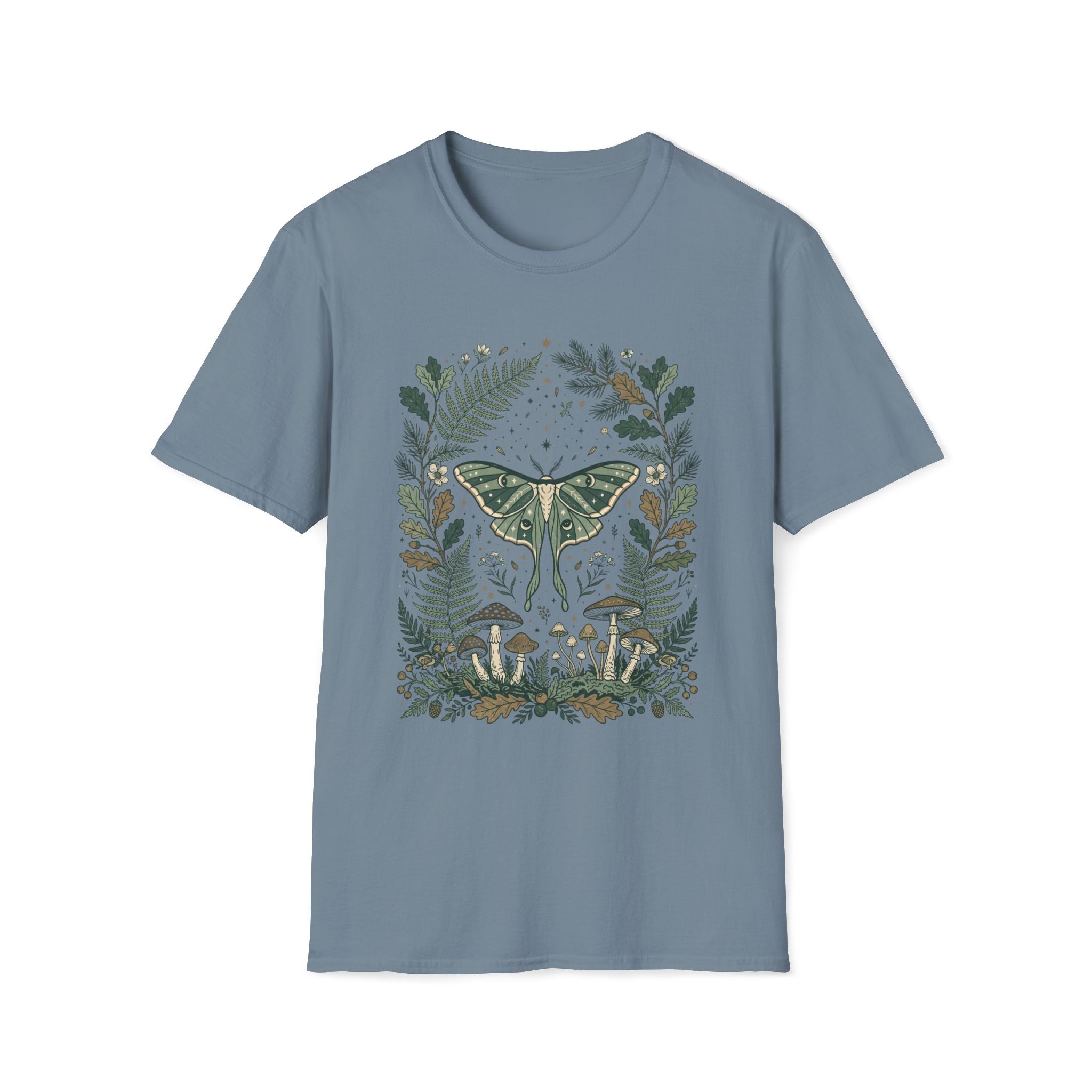 Boho Moth and Mushrooms T-Shirt