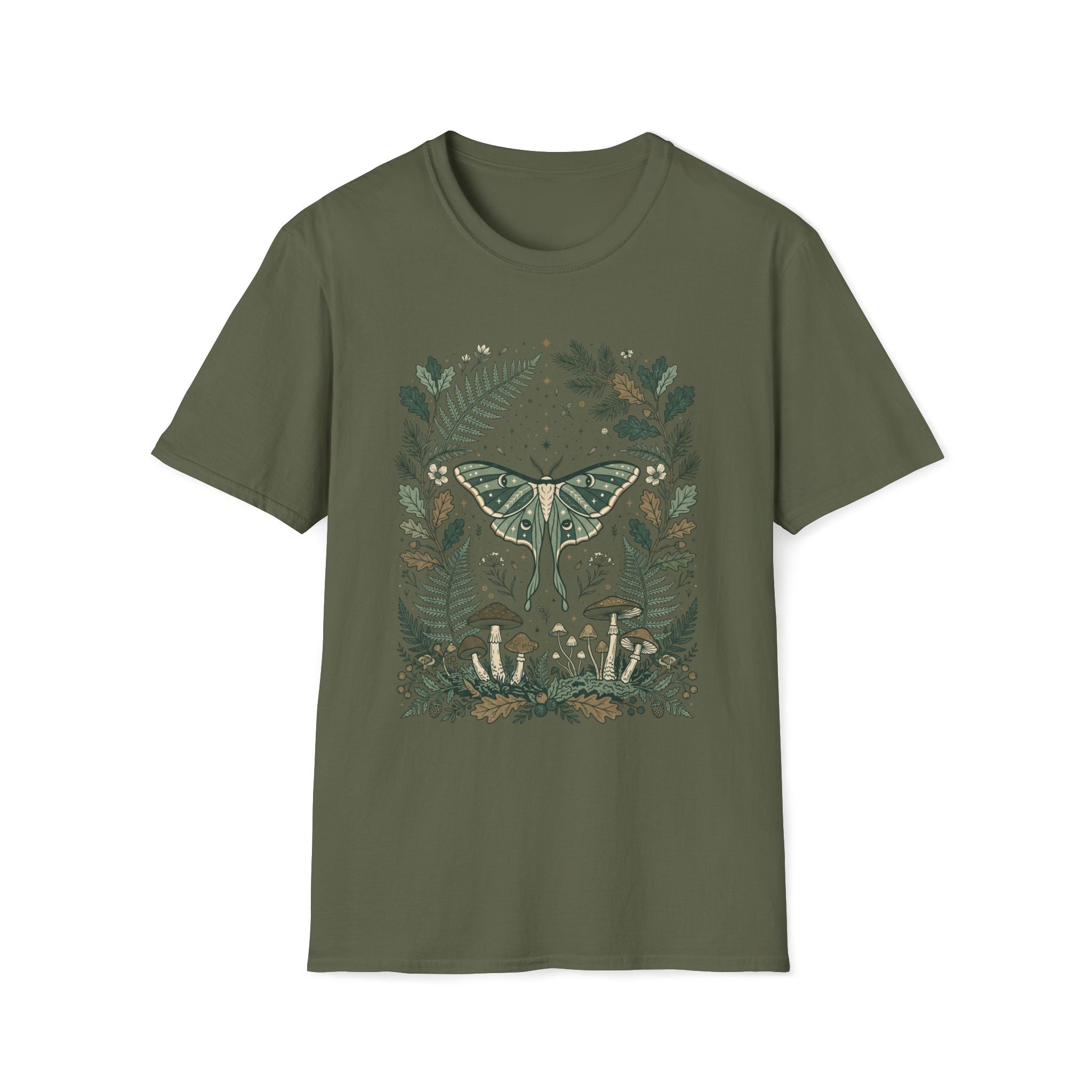 Boho Moth and Mushrooms T-Shirt