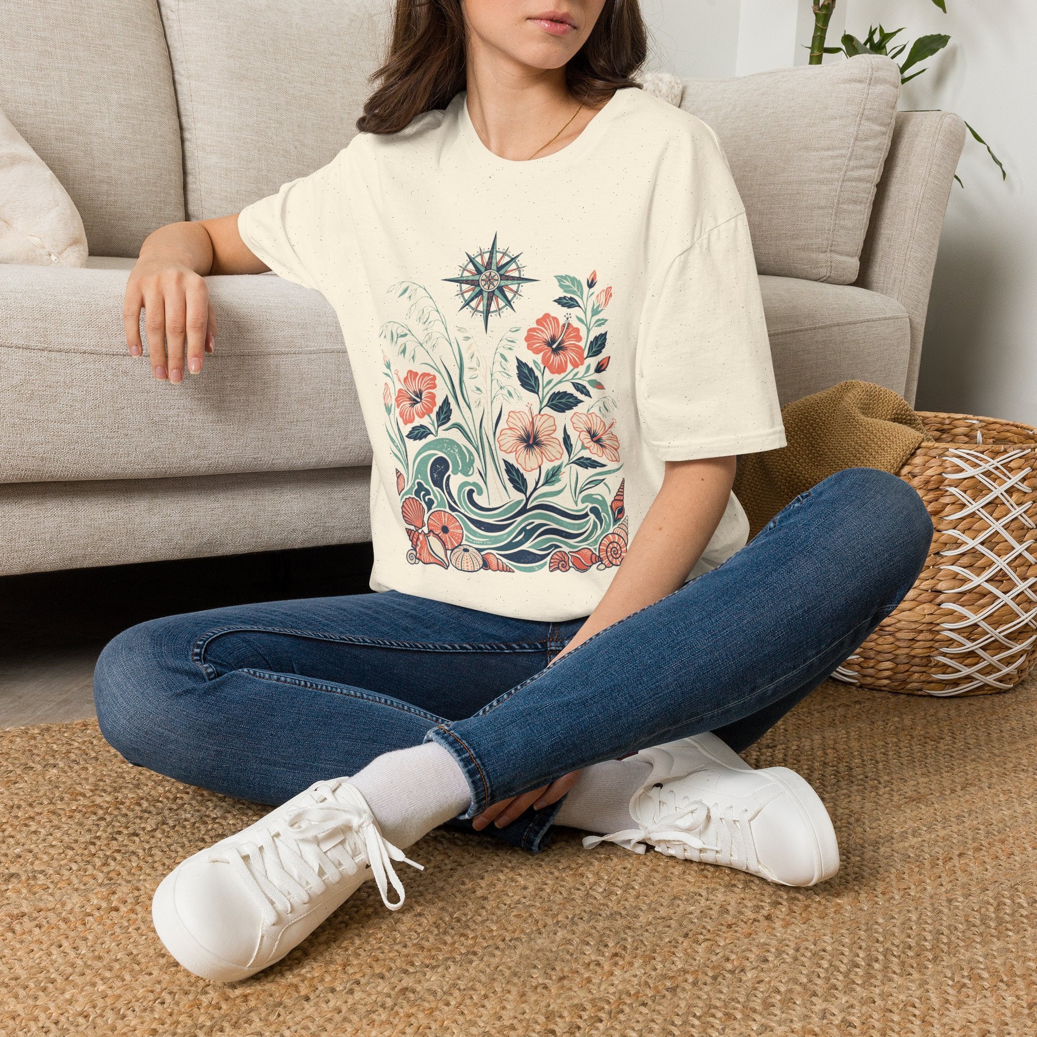 Boho Ocean Floral T-Shirt