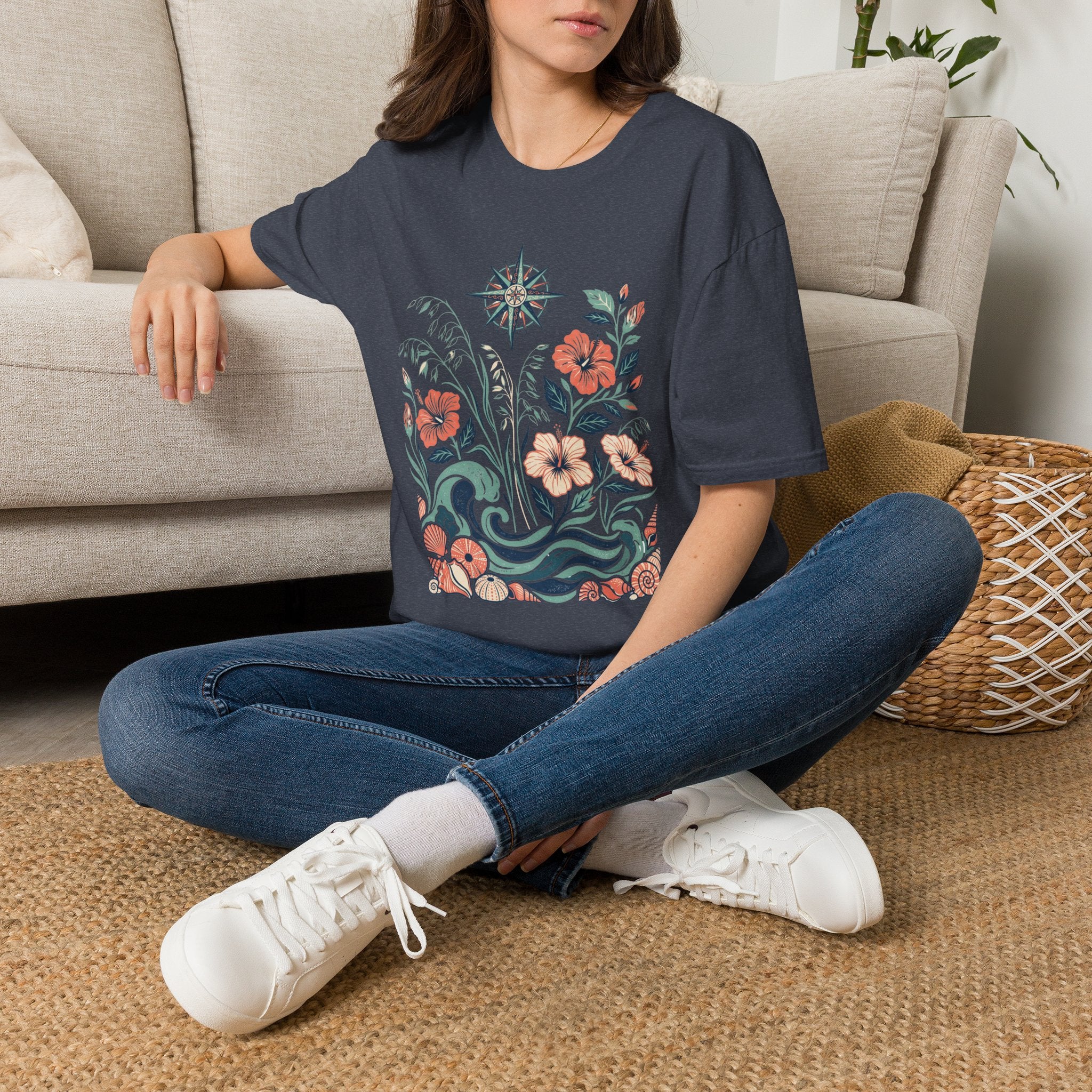 Boho Ocean Floral T-Shirt