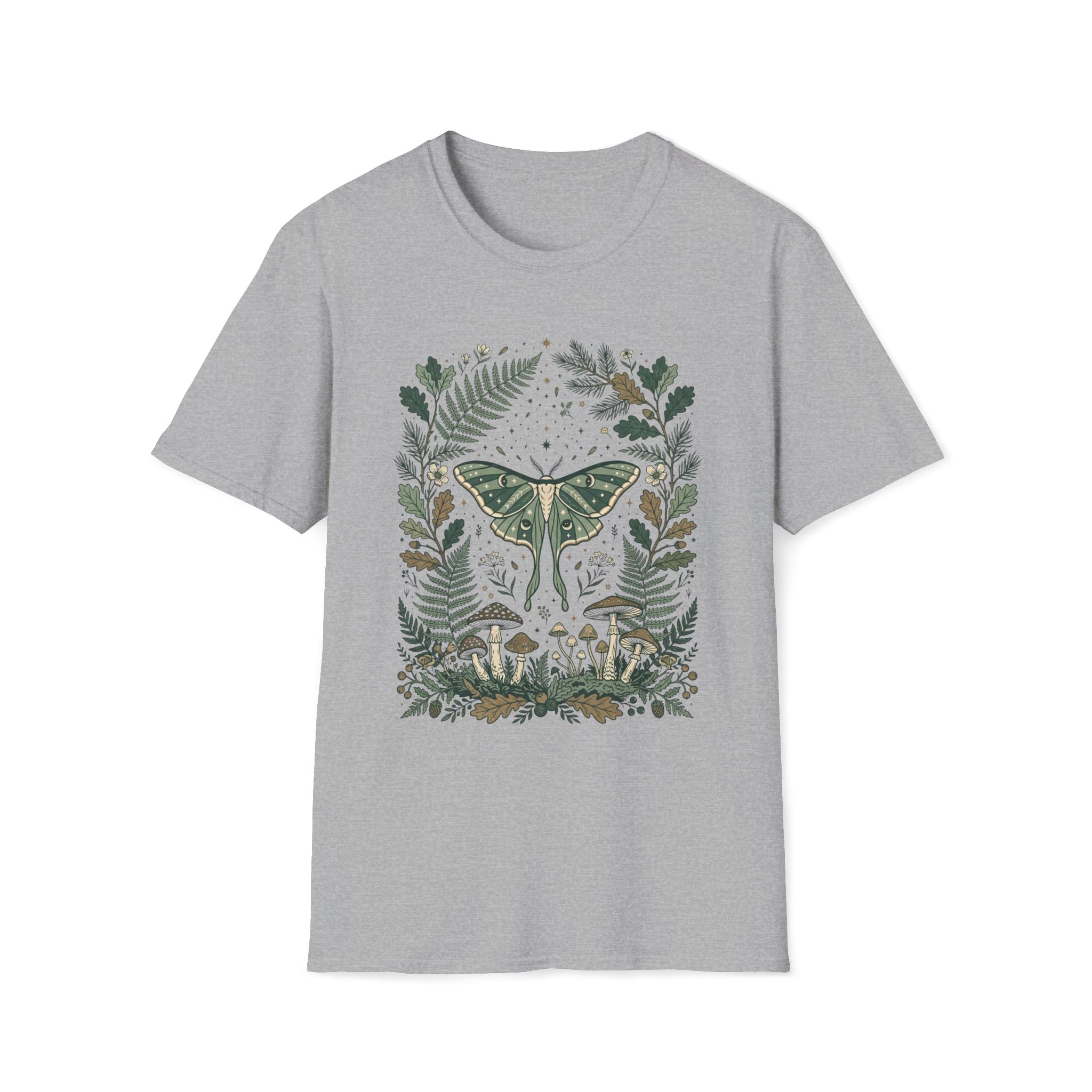 Boho Moth and Mushrooms T-Shirt