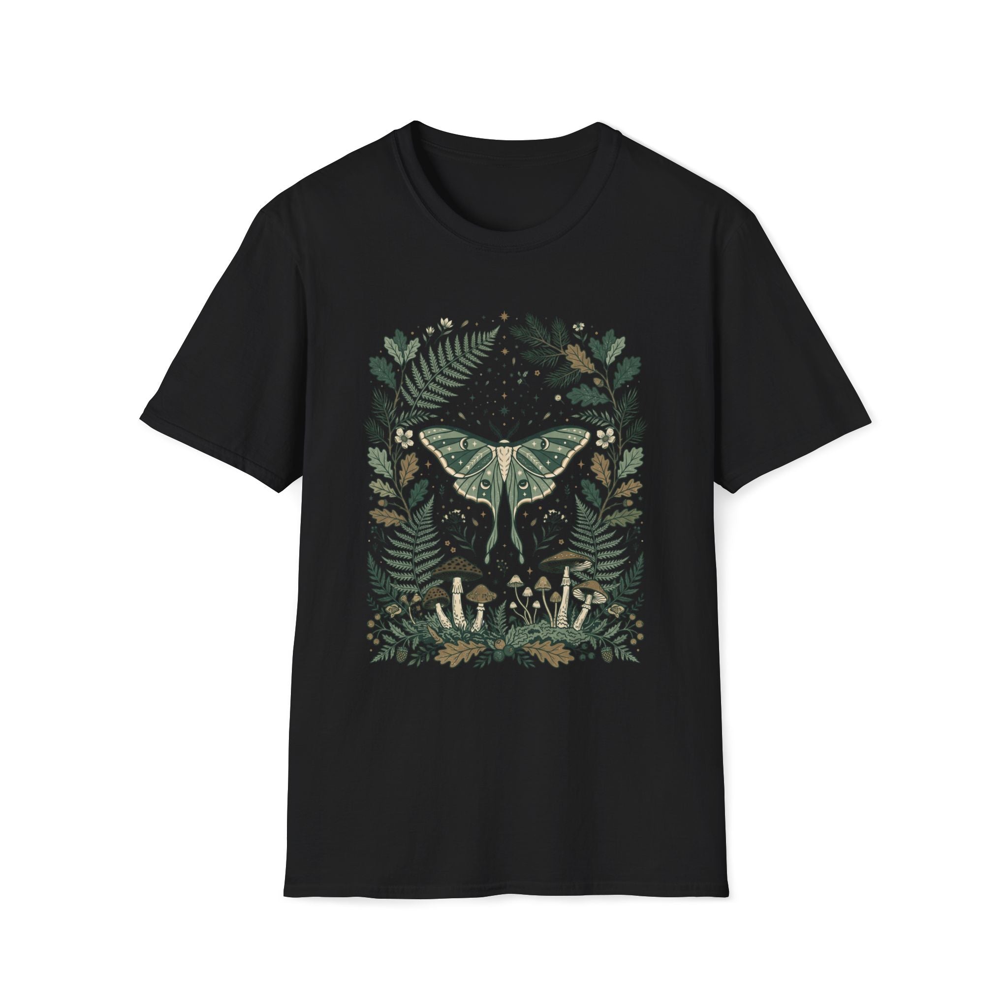 Boho Moth and Mushrooms T-Shirt