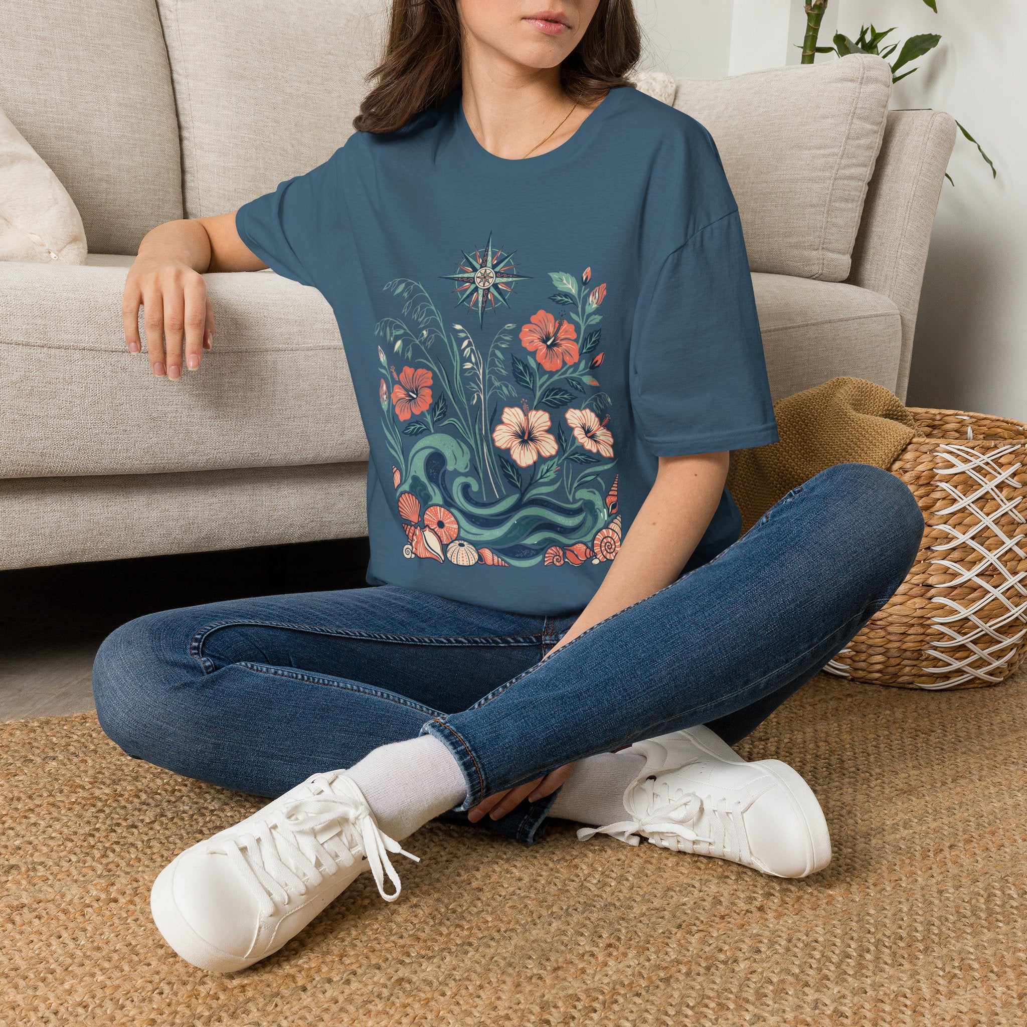 Boho Ocean Floral T-Shirt