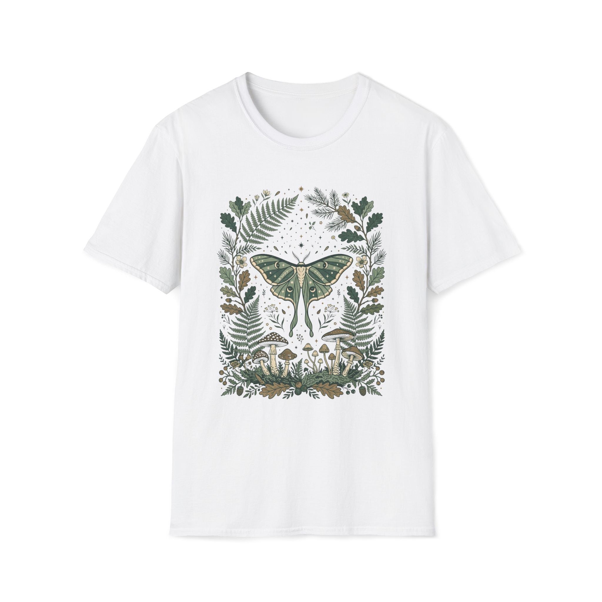 Boho Moth and Mushrooms T-Shirt